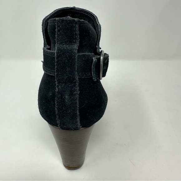Lucky Brand Boots Sz 10 Suede Leather Cutout Design Wedge Heel Ankle Bootie - Picture 10 of 16